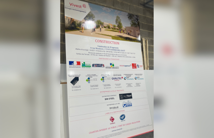 Image d'un panneau de chantier